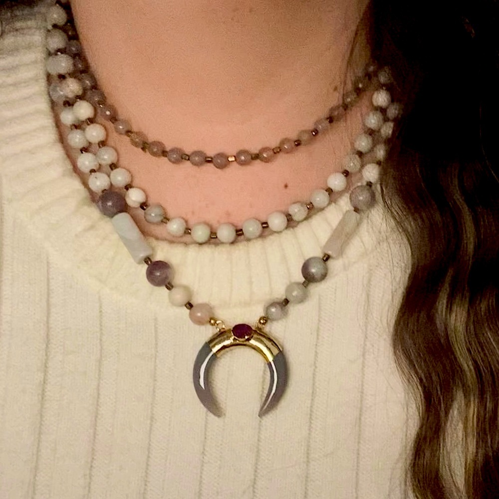 Genuine Amethyst Layer Necklace